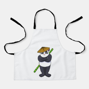 Panda at Stick fight Martial arts.PNG Apron