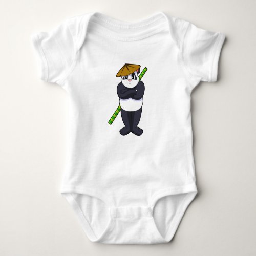 Panda at Stick fight Martial artsPNG Baby Bodysuit