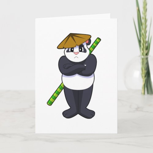 Panda at Stick fight Martial artsPNG Card