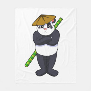 Panda at Stick fight Martial arts.PNG Fleece Blanket