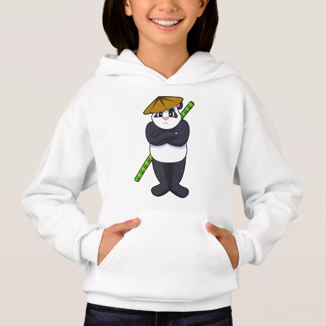 Panda at Stick fight Martial arts.PNG Hoodie (Front)