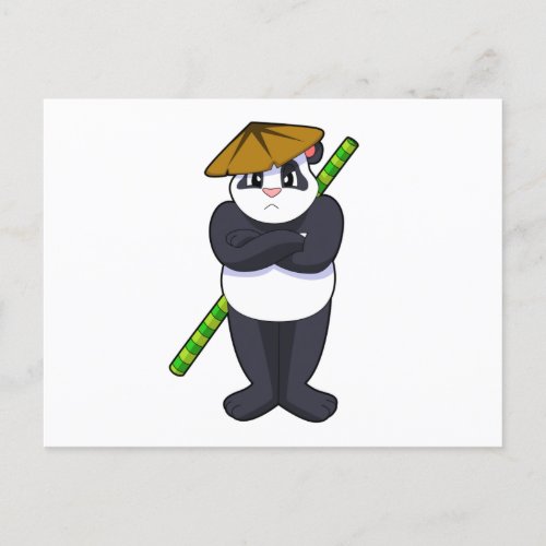 Panda at Stick fight Martial artsPNG Postcard