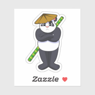 Panda at Stick fight Martial arts.PNG Sticker