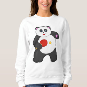 Panda at Table tennis with Table tennis racket Sweatshirt