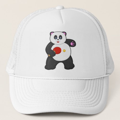 Panda at Table tennis with Table tennis racket Trucker Hat