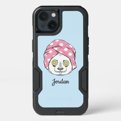 Panda At The Spa  Add Your Name iPhone 13 Case