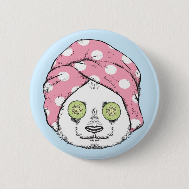 Panda At The Spa Button (Front)