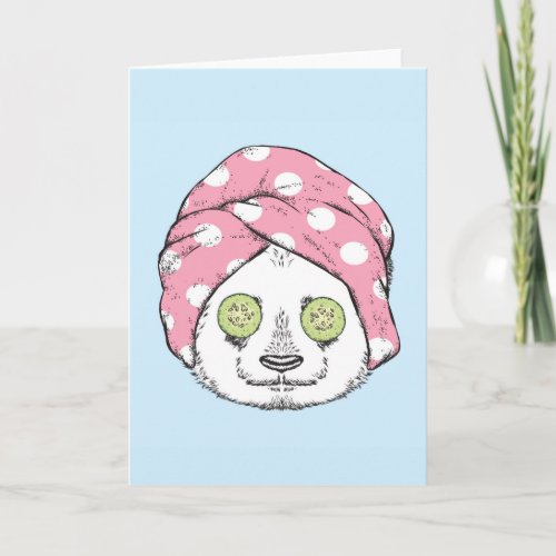 Panda At The Spa Card