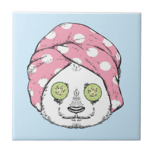 Panda At The Spa Ceramic Tile