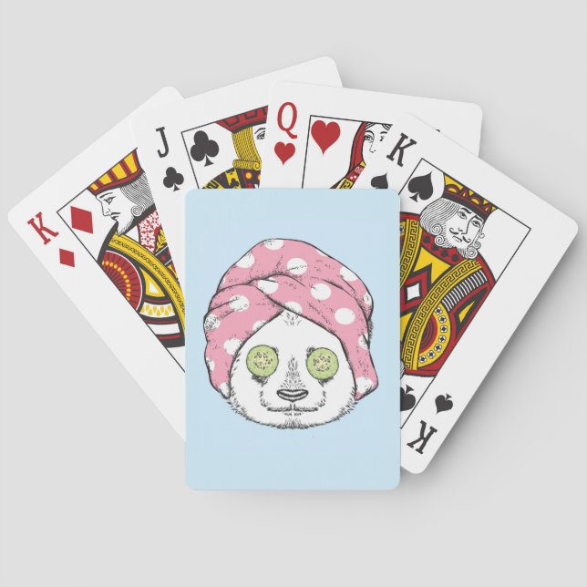 Panda At The Spa Poker Cards (Back)