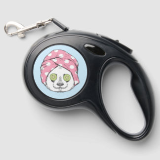 Panda At The Spa Retractable Pet Leash