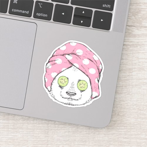 Panda At The Spa Sticker