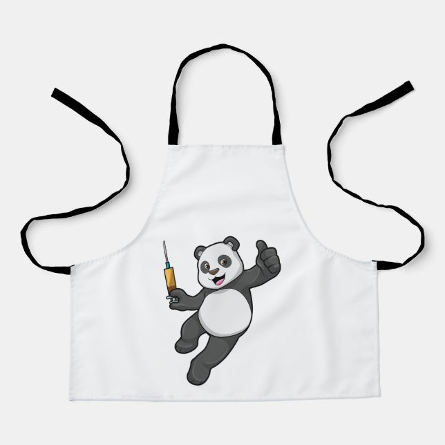 Panda at Vaccination with Syringe Apron (Front)