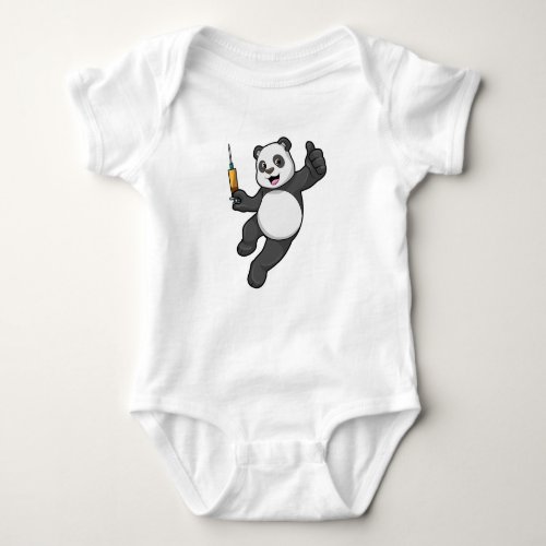 Panda at Vaccination with Syringe Baby Bodysuit