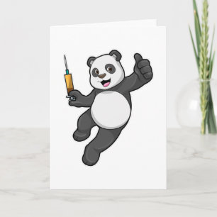Panda at Vaccination with Syringe Card