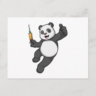 Panda at Vaccination with Syringe Postcard