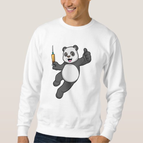 Panda at Vaccination with Syringe Sweatshirt