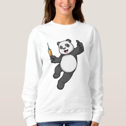 Panda at Vaccination with Syringe Sweatshirt