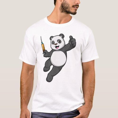 Panda at Vaccination with Syringe T_Shirt
