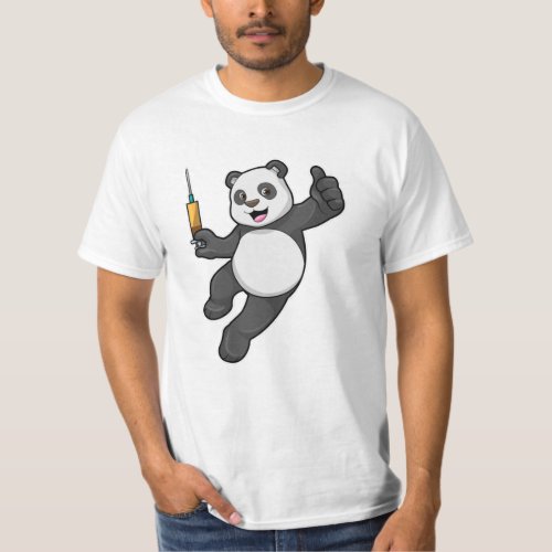 Panda at Vaccination with Syringe T_Shirt