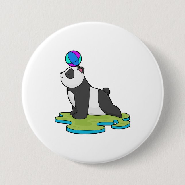 Panda at Yoga Fitness Button (Front)