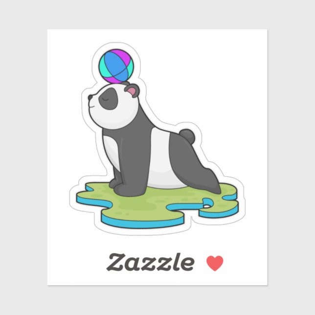 Panda at Yoga Fitness Sticker (Sheet)