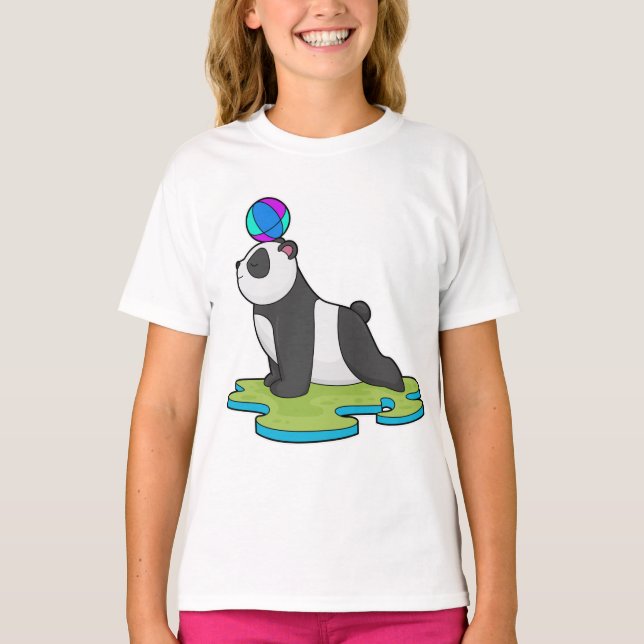 Panda at Yoga Fitness T-Shirt (Front)