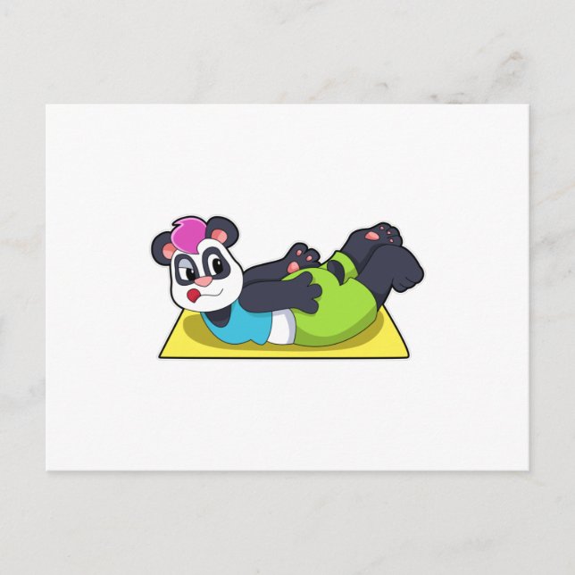 Panda at Yoga on Yoga mat Postcard (Front)