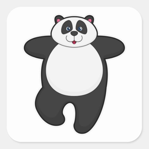 Panda at Yoga Stretching exercise Square Sticker