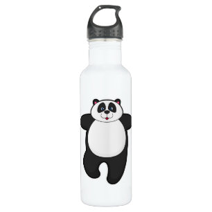 Panda at Yoga Stretching exercise Stainless Steel Water Bottle