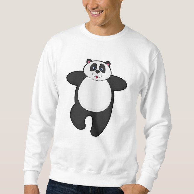 Panda at Yoga Stretching exercise Sweatshirt (Front)