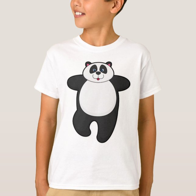 Panda at Yoga Stretching exercise T-Shirt (Front)
