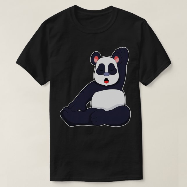 Panda at Yoga Stretching exercises T-Shirt (Design Front)