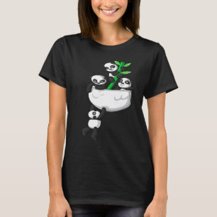 Panda Babies in Chest Pocket Panda Bear T-Shirt