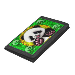Panda Baby Bear Cute and Happy Tri-fold Wallet