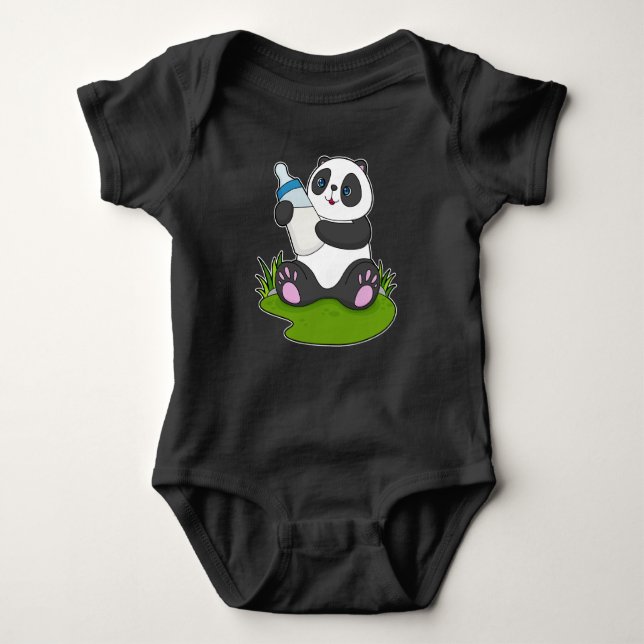 Panda Baby bottle Milk Bodysuit (Front)