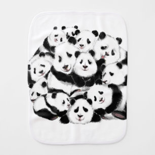 Panda Baby Burp Cloth Happy Family - Funny