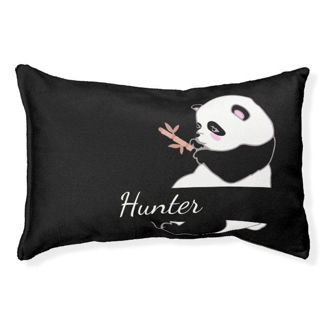 Panda baby cute black white name pet bed (Front)