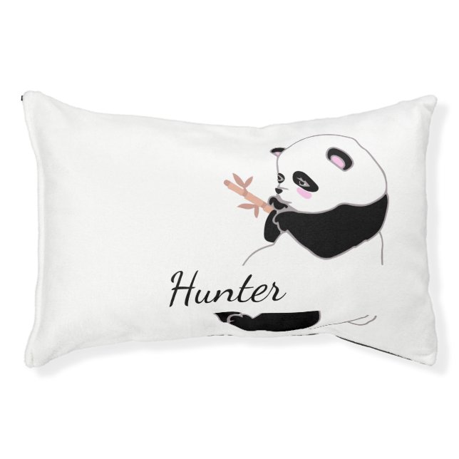 Panda baby cute black white name pet bed (Front)