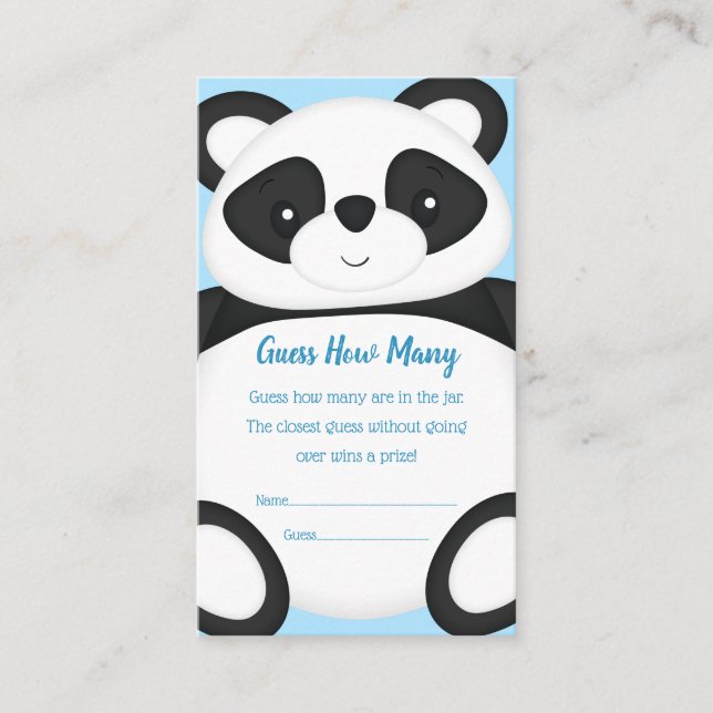 Panda Baby Shower Guessing Game Enclosure Card (Front)