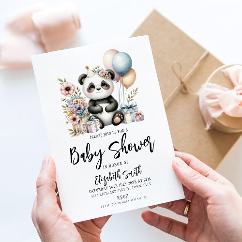 Panda Baby Shower Invitation
