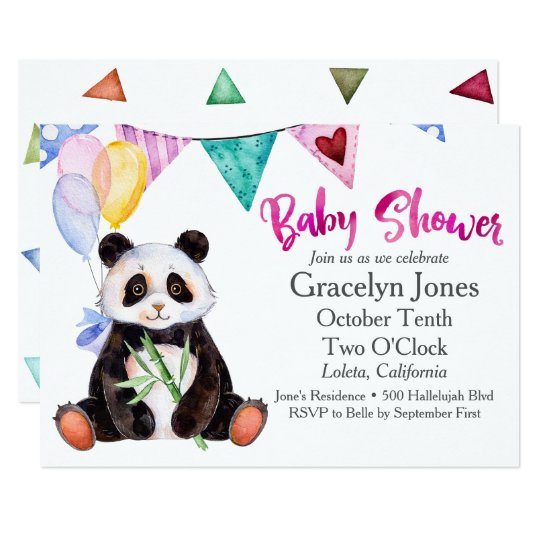 Panda Baby Shower Invitation Zazzle