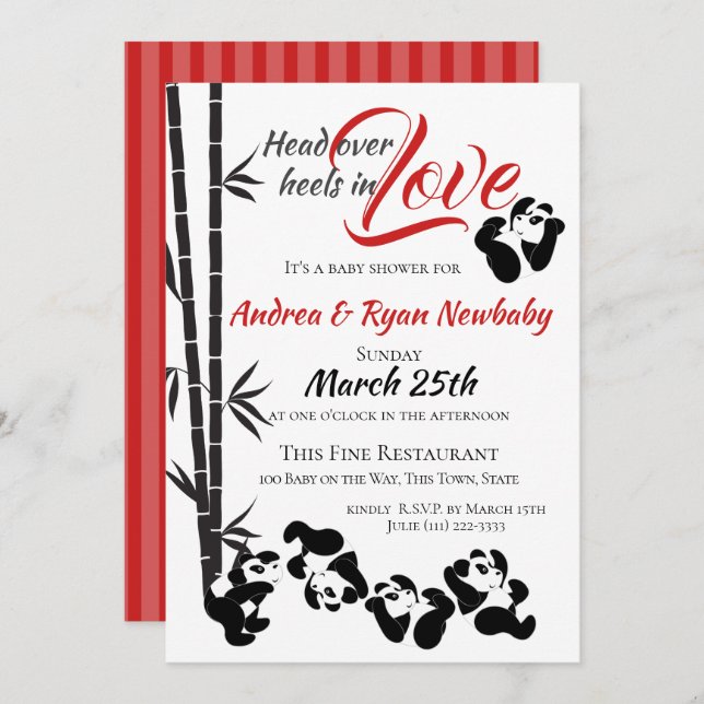 Panda Baby Shower Invitation (Front/Back)