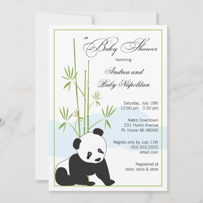 Panda Baby Shower Invitations Zazzle Com