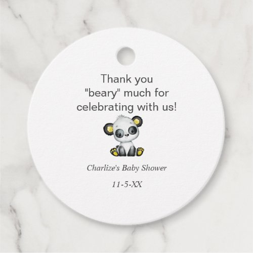 Panda baby shower thank you Favor  Favor Tags