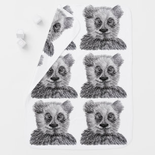 Panda Baby Sketch Baby Blanket