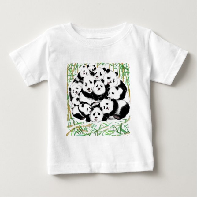 Panda Baby T-Shirt Happy Pandas (Front)