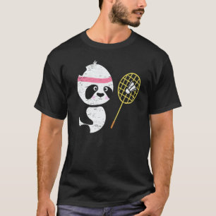 Panda Badminton Shuttlecock Smash Athlete Player C T-Shirt