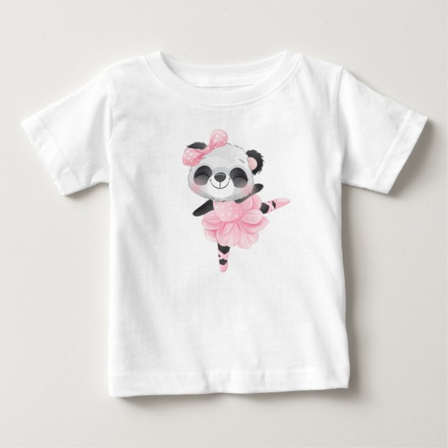 Panda Ballerina Baby T-Shirt (Front)