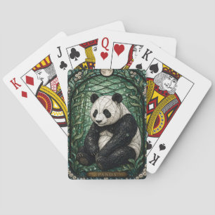 Panda Bamboo Grove Illumina Stained Glass Poker Cards
